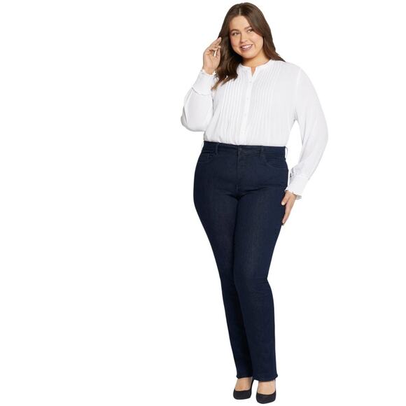 NYDJ Marilyn Straight Dark Wash Jeans NEW 24W Plus Lift Tuck Technology Rinse - Picture 1 of 16